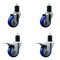 Service Caster 3.5'' Blue Poly Swivel 1-3/4'' Expanding Stem Caster Set 2 Total Lock Brakes, 4PK SCC-EXTTL20S3514-PPUB-BLUE-2-S-2-134 - alternate 1